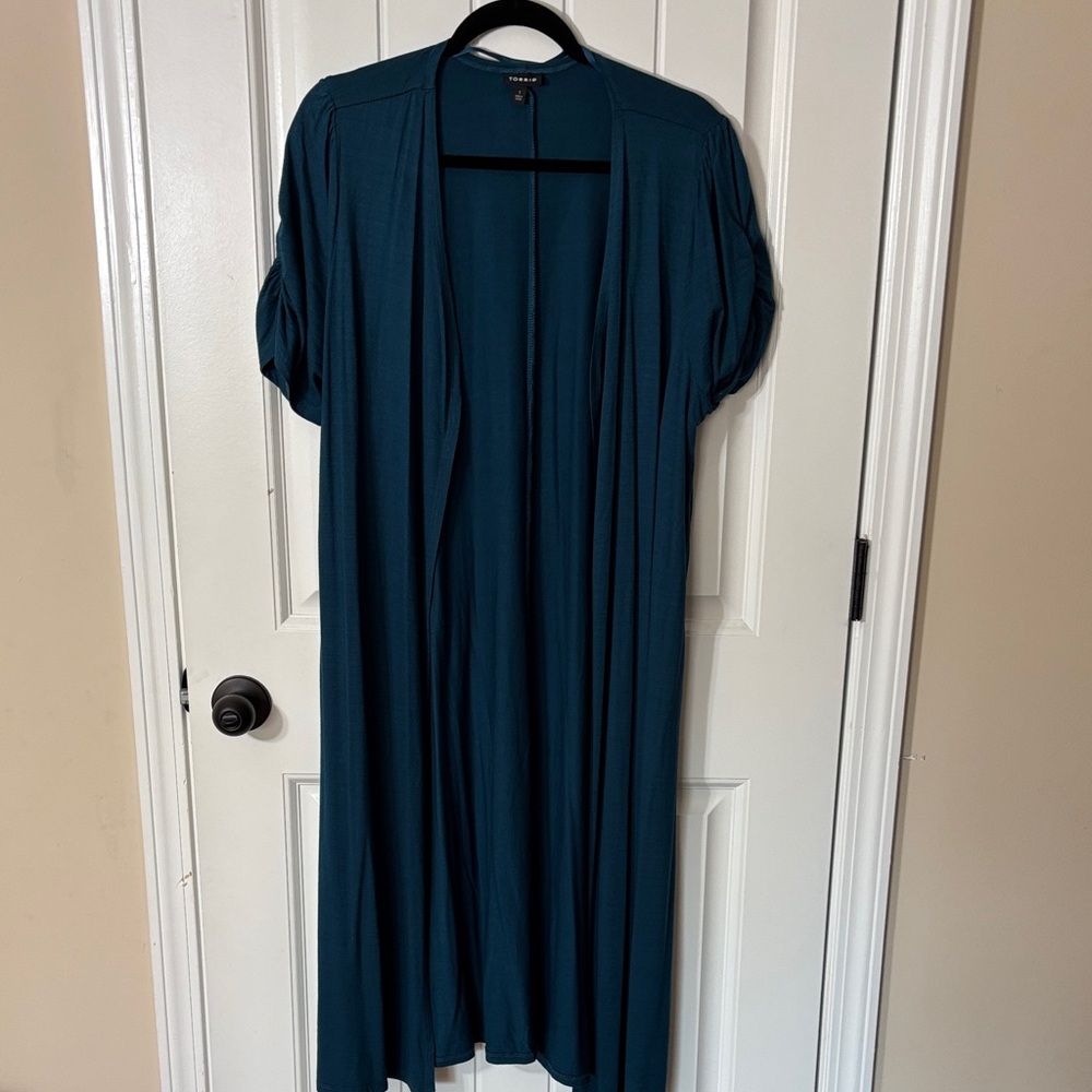 Torrid Teal Open Front Cardigan
